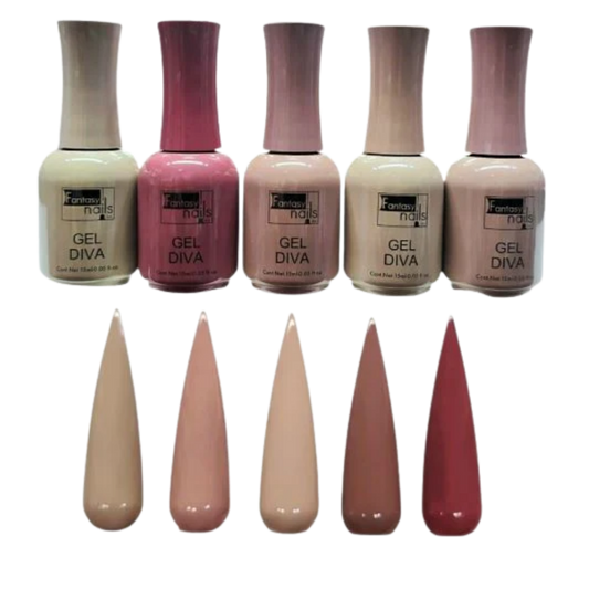 Gama Diva Fantasy Nails Gel de Color Semipermanente Colección Nude y Vino - Gamas - Elegans Nails