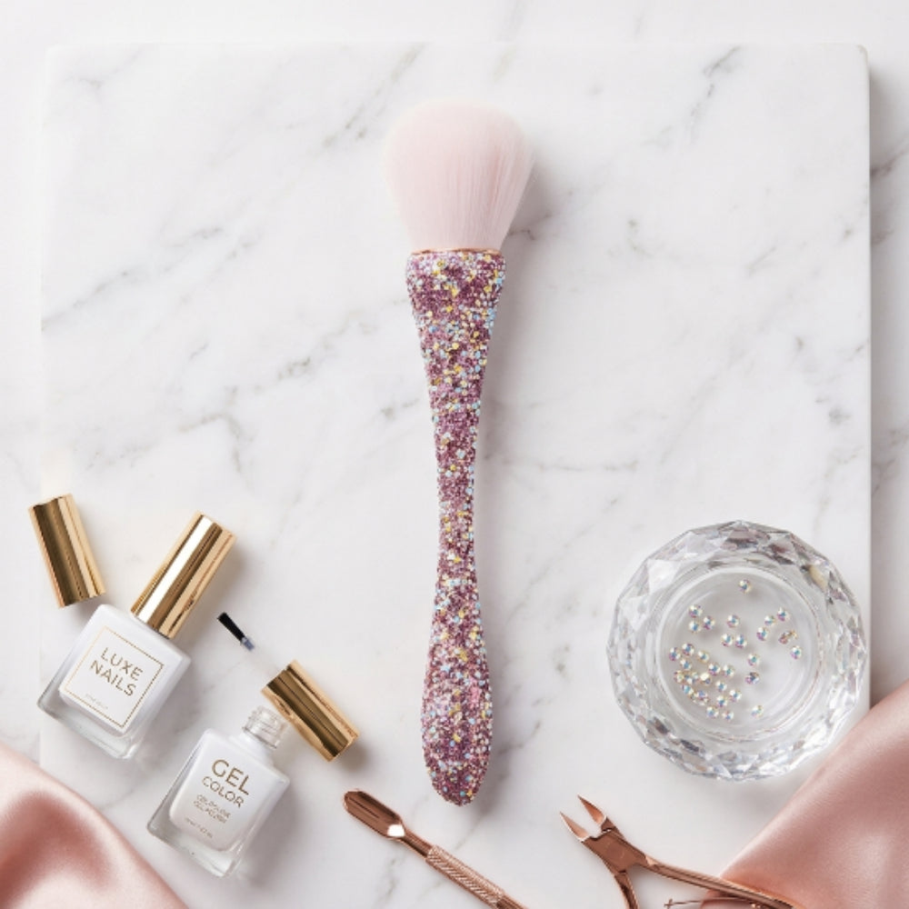 Brocha Removedora de Polvo para Uñas con Brillos – Cerdas Suaves para Manicure Profesional - Brocha Bledo - Elegans Nails