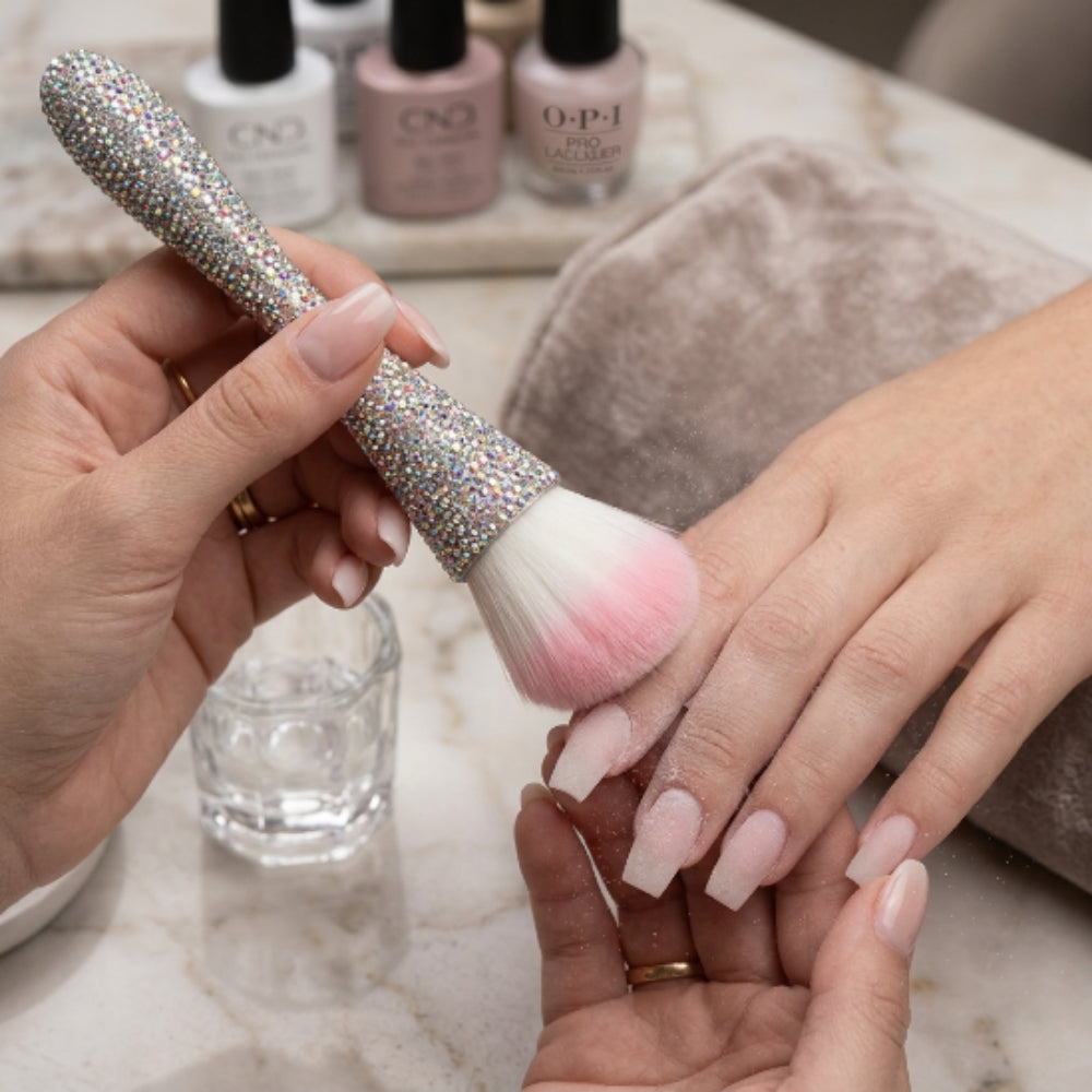 Brocha Removedora de Polvo para Uñas con Brillos – Cerdas Suaves para Manicure Profesional - Brocha Bledo - Elegans Nails