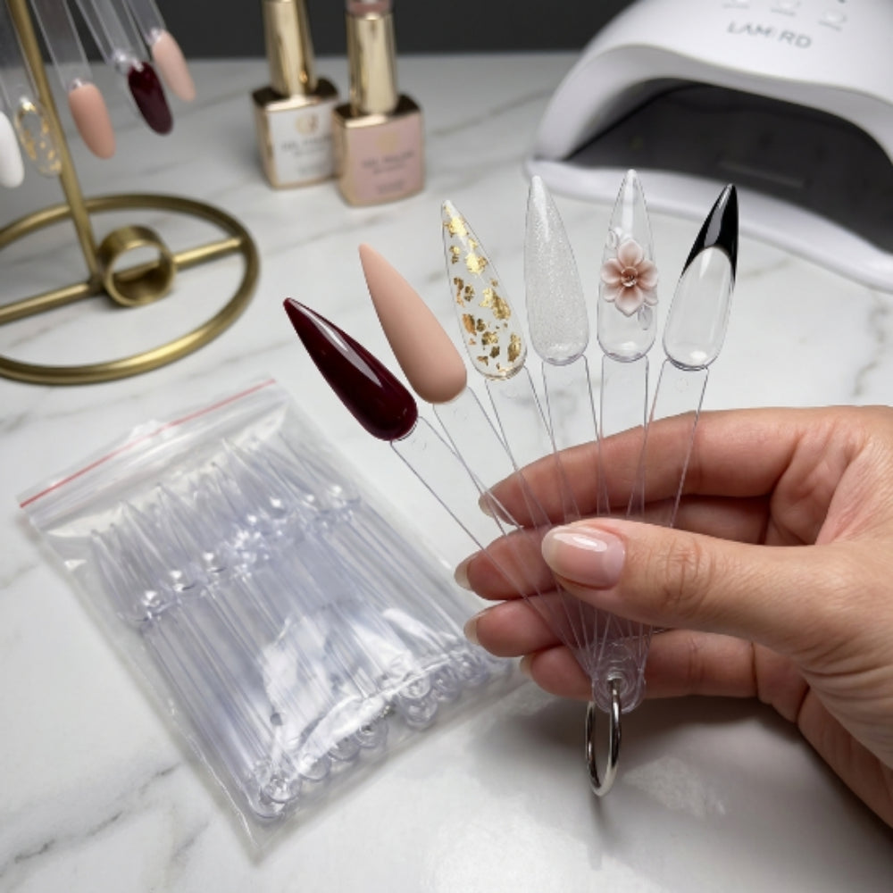 Muestrario Transparente para Uñas en Palitos – Display de Colores para Gel, Acrílico y Esmalte - Muestrarios - Elegans Nails
