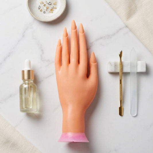 Mano de Práctica para Uñas con Uñas Integradas para Manicure, Acrílico, Gel y Soft Gel - Mano - Elegans Nails