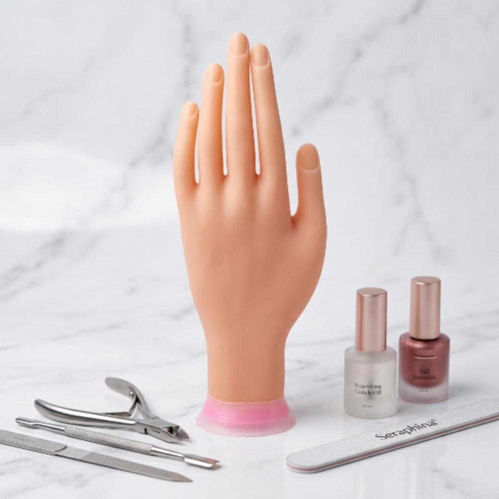 Mano de Práctica para Uñas sin Uñas Integradas para Manicure, Acrílico, Gel y Soft Gel - Mano - Elegans Nails