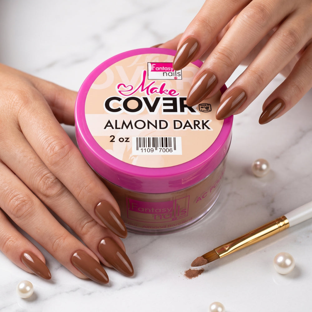 Uñas Acrilico Make Cover Almond Dark 2 oz Fantasy Nails - Acrílico - Elegans Nails