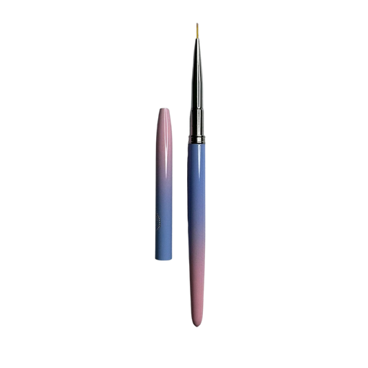 Pincel Liner No. 2 para Nail Art con Tapa Protectora Degradado Rosa y Azul | Punta Ultrafina para Decoración de Uñas |
