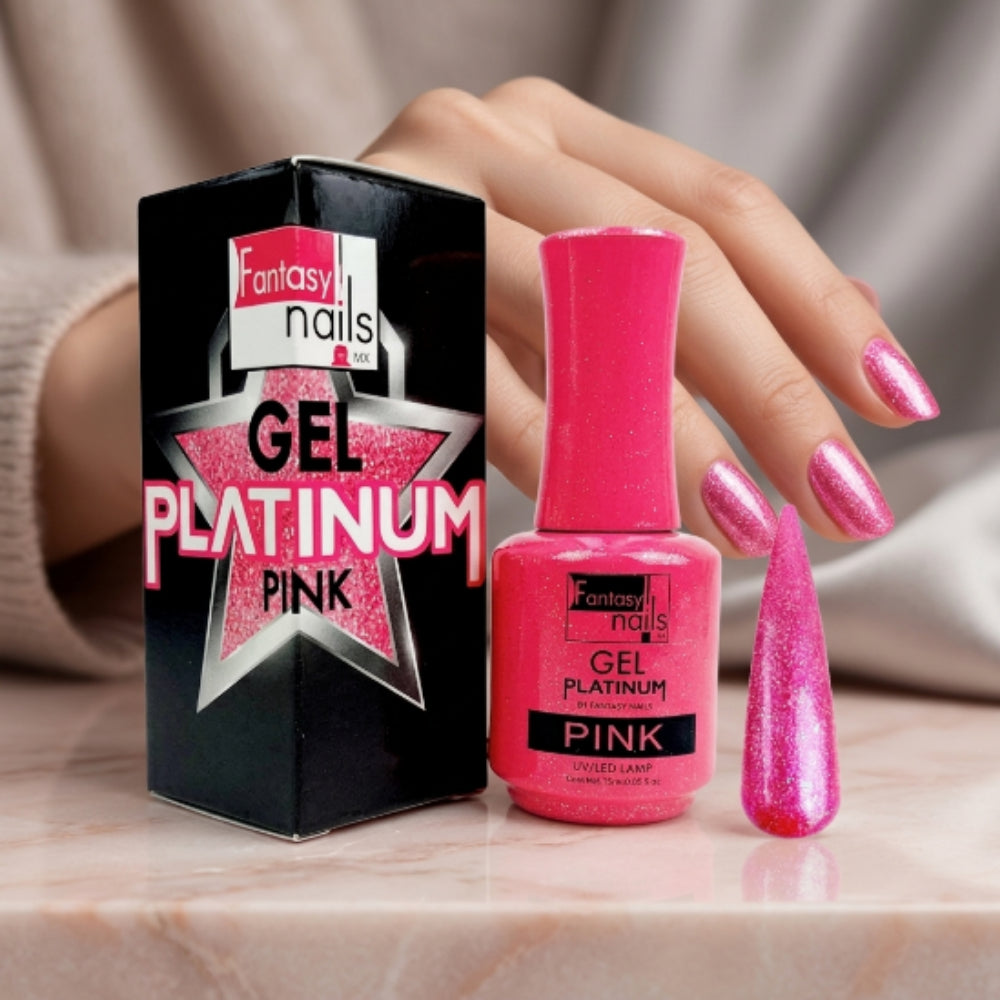 Gel Platinum Pink Rosa Fantasy Nails Gel de Color Semipermanente Rosa Brillante 15 ml - Gel - Elegans Nails