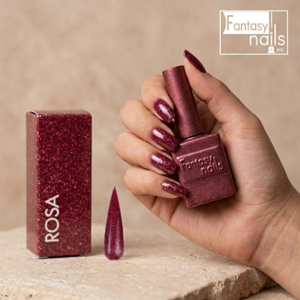 Gel Glitter Fine Rosa Fantasy Nails 13 ml Gel Semipermanente con Glitter Rosa - Gel - Elegans Nails