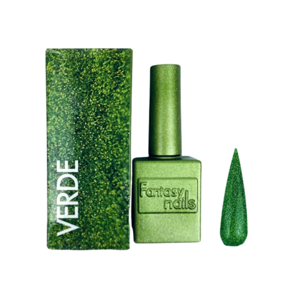 Gel Glitter Fine Verde Fantasy Nails Gel Semipermanente Verde con Glitter 13 ml - Gel - Elegans Nails