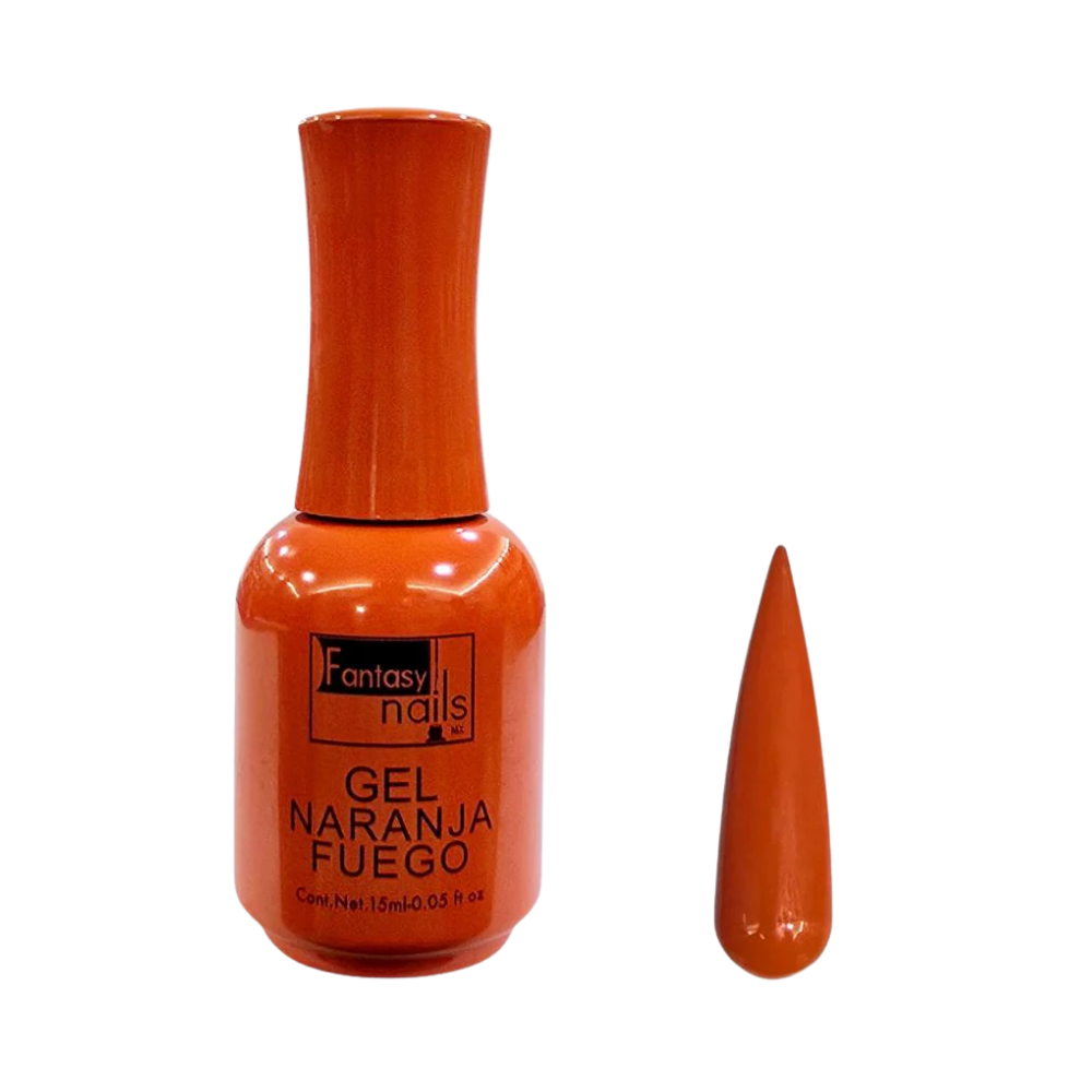 Gel Polish Naranja Fuego Fantasy Nails Gel Semipermanente Naranja Intenso 15 ml - Gel - Elegans Nails
