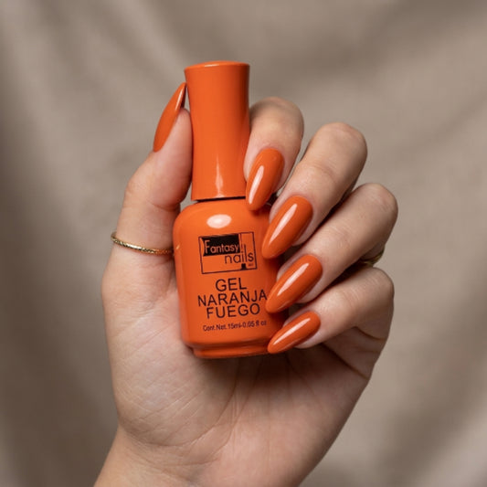 Gel Polish Naranja Fuego Fantasy Nails Gel Semipermanente Naranja Intenso 15 ml - Gel - Elegans Nails