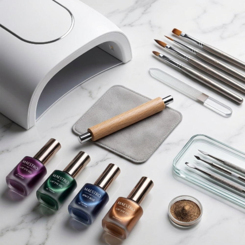 Imán Ojo de Gato Doble Punta con Mango de Madera para Uñas Cat Eye - Imán Ojo de Gato - Elegans Nails