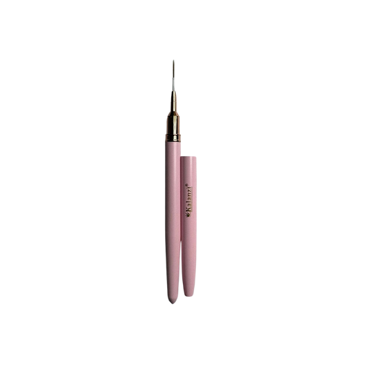 Pincel Liner Profesional Kalanzi para Nail Art con Tapa Protectora Rosa | Punta Ultrafina para Decoración de Uñas - Pinceles