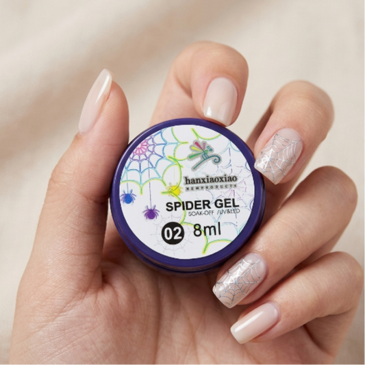 Spider Gel Blanco Hanxiaoxiao 8 ml para Nail Art con Efecto Telaraña UV/LED Hanxiaoxiao - Gel Spyder - Elegans Nails