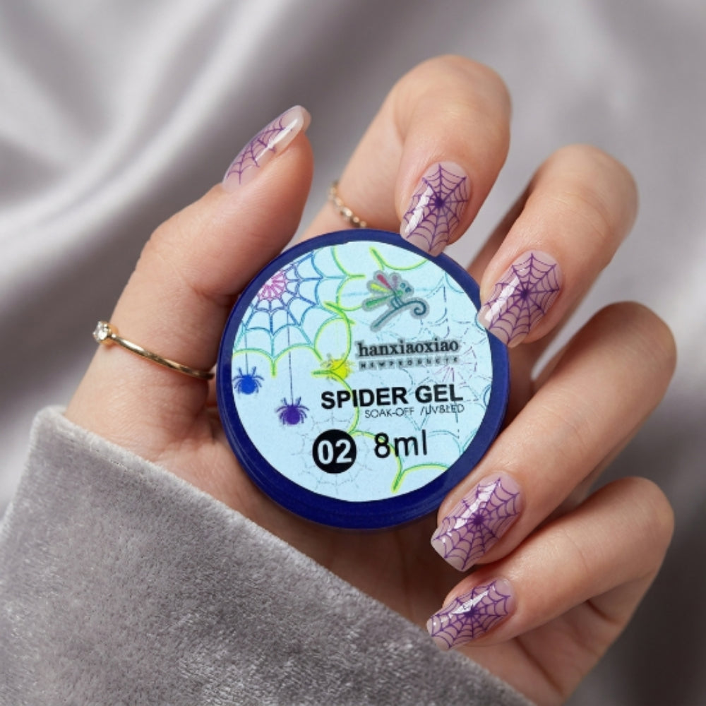 Spider Gel Blanco Hanxiaoxiao 8 ml para Nail Art con Efecto Telaraña UV/LED Hanxiaoxiao - Gel Spyder - Elegans Nails
