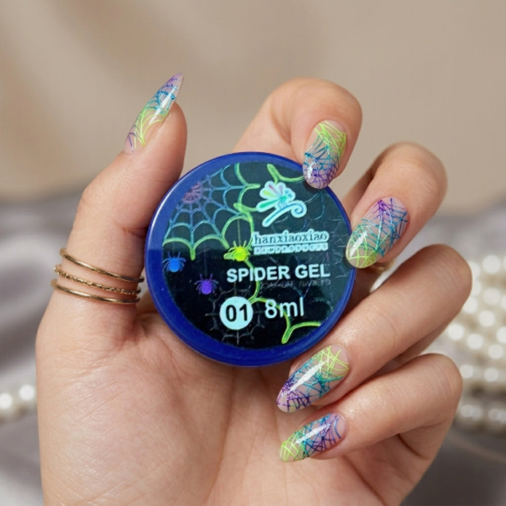 Spider Gel Negro Hanxiaoxiao 8 ml para Nail Art con Efecto Telaraña UV/LED Hanxiaoxiao - Gel Spyder - Elegans Nails