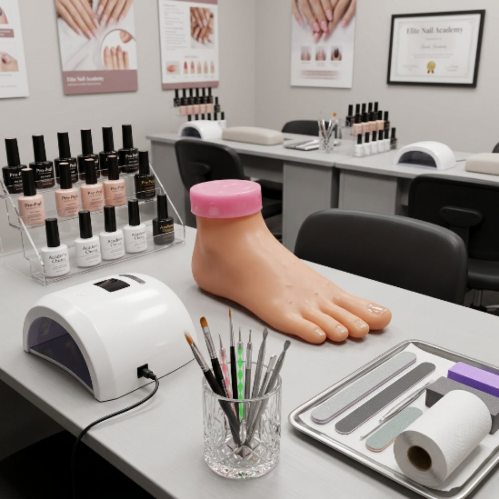 Pie de Práctica para Pedicure y Decoración de Uñas Reutilizable con Base - Pie - Elegans Nails