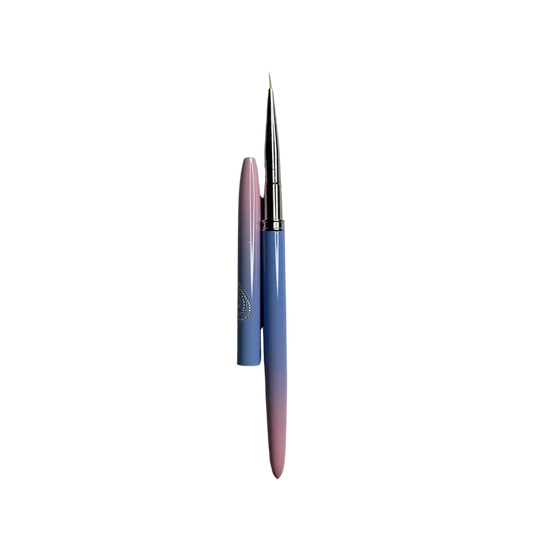 Pincel Liner No. 1 Profesional para Nail Art con Tapa Protectora Degradado Azul y Rosa | Punta Ultrafina para Decoración de