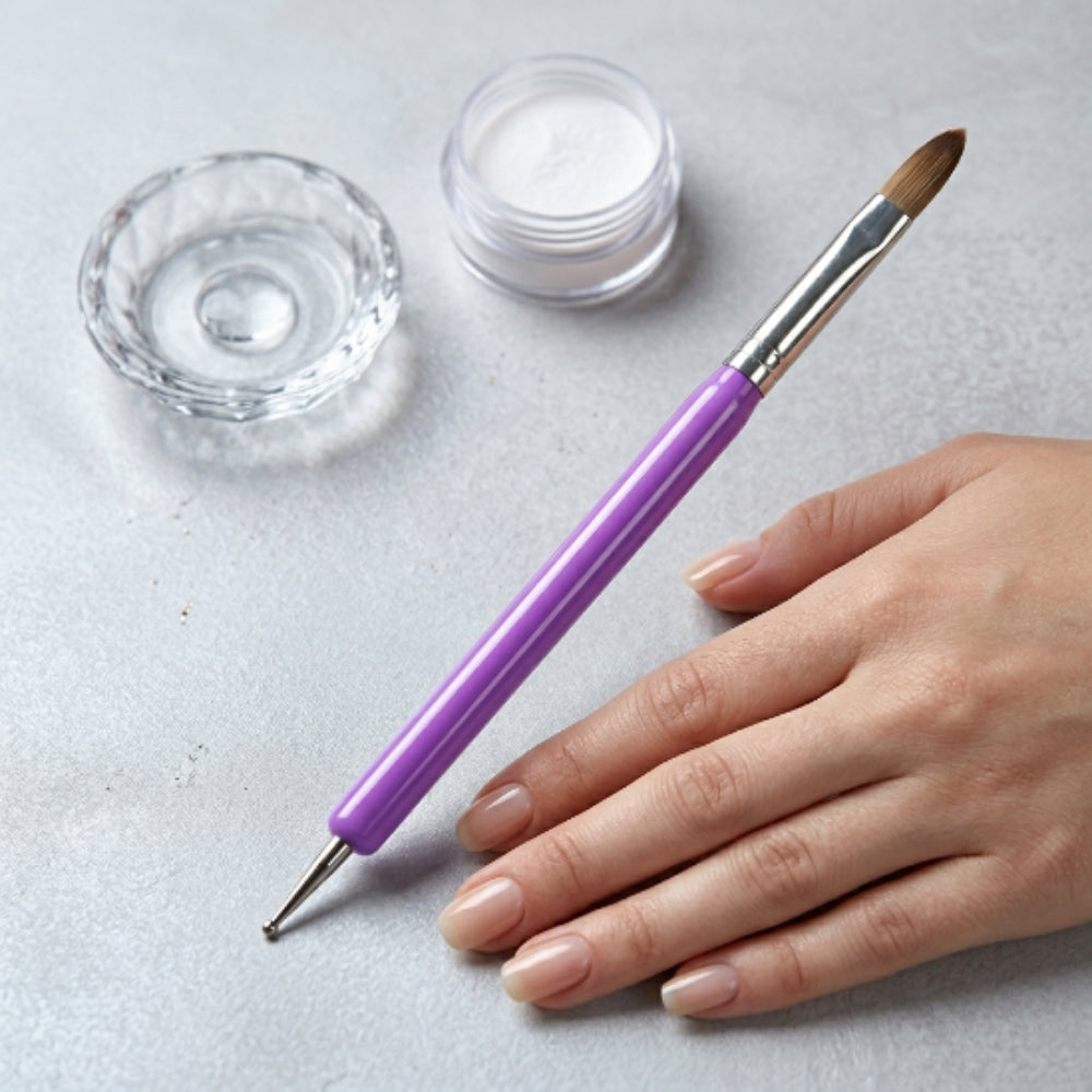 Puntero con Pincel para Acrílico Doble Punta para Nail Art y Uñas - Puntero - Elegans Nails
