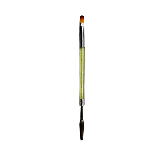 Pincel PolyGel 2 en 1 con Espátula y Mango Transparente - Pinceles - Elegans Nails