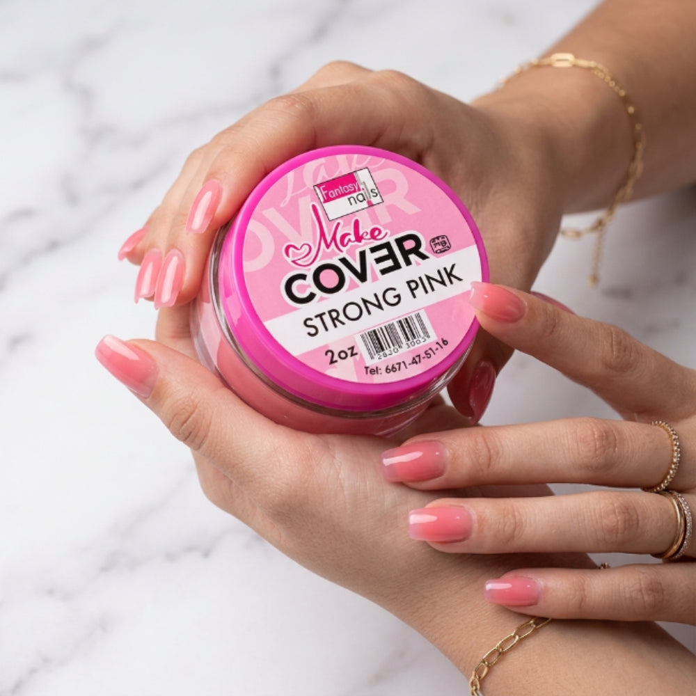 Uñas Acrilico Make Cover Strong Pink 2 oz Fantasy Nails - Acrílico - Elegans Nails