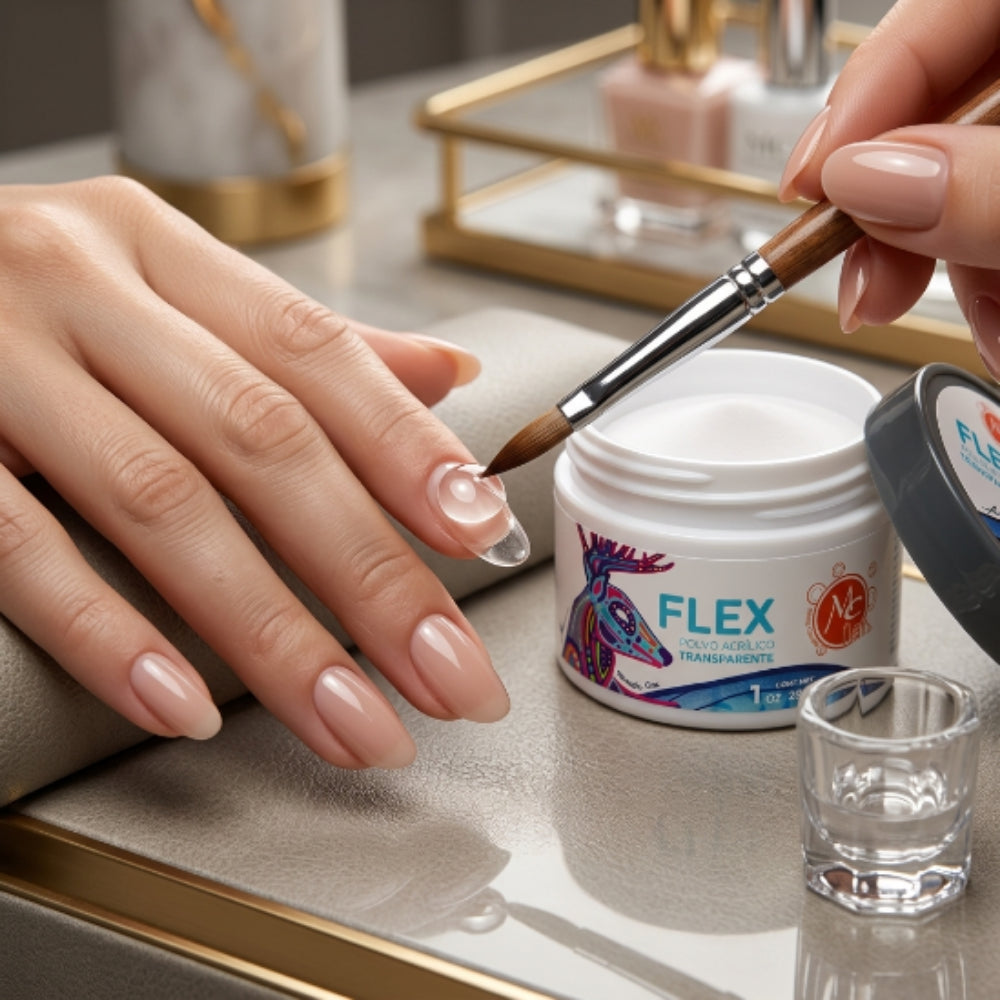 Uñas Acrílico FLEX 1 oz transparente MC Nails - Acrílico - Elegans Nails