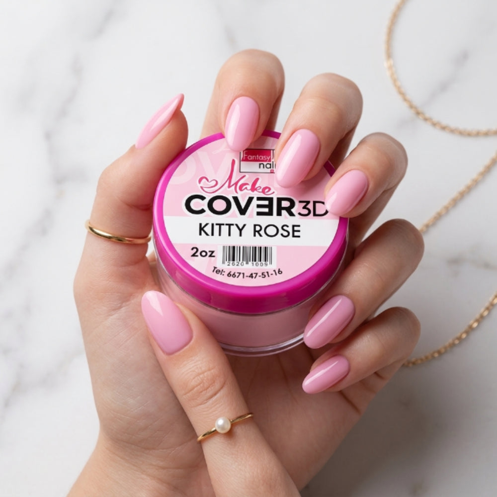 Uñas Acrilico Make Cover Kitty Rose 2 oz Fantasy Nails - Acrílico - Elegans Nails