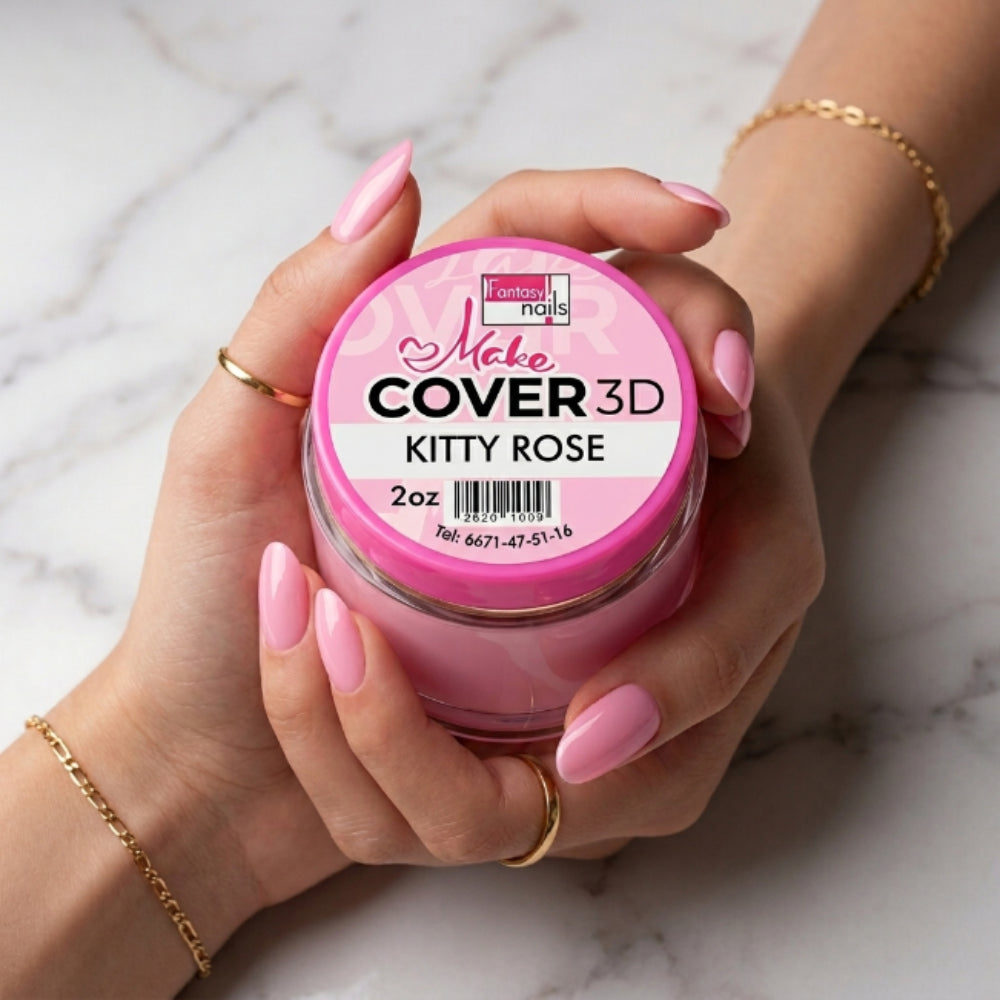 Uñas Acrilico Make Cover Kitty Rose 2 oz Fantasy Nails - Acrílico - Elegans Nails