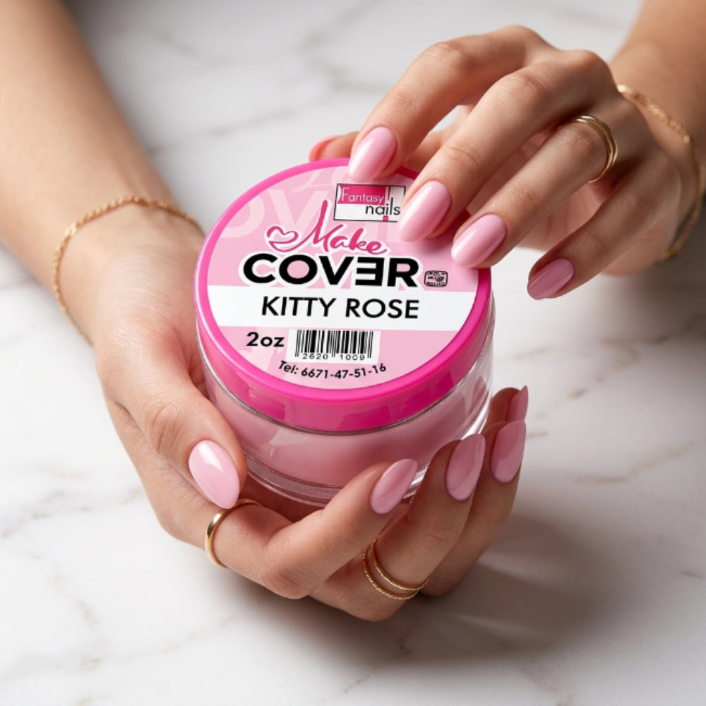 Uñas Acrilico Make Cover Kitty Rose 2 oz Fantasy Nails - Acrílico - Elegans Nails