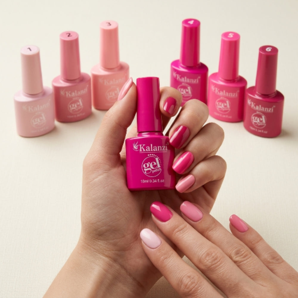 Gel Polish Kalanzi 10 ml Gama Rosa – 6 Tonos de Rosa y Fucsia para Uñas - Gamas - Elegans Nails