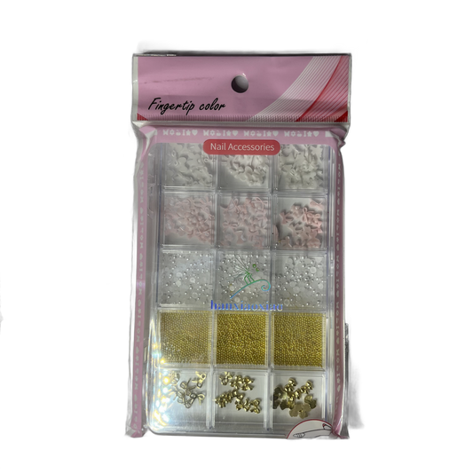 Kit Accesorios Moños, Perlas y Balines – Hanxiaoxiao - Decoraciones - Elegans Nails