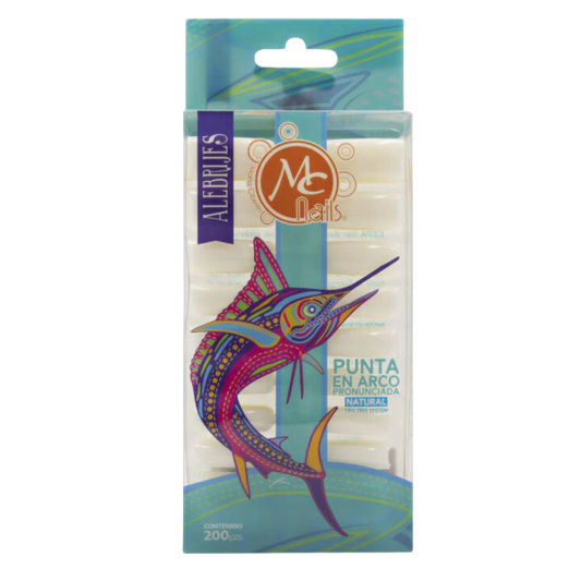 Tips Naturales para Uñas MC Nails Tree System 200 Piezas Punta en Arco Pronunciada - Tips Naturales - Elegans Nails