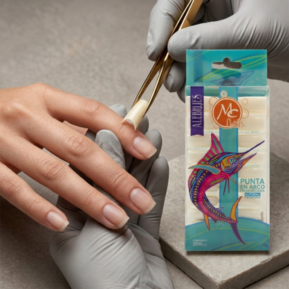 Tips Naturales para Uñas MC Nails Tree System 200 Piezas Punta en Arco Pronunciada - Tips Naturales - Elegans Nails