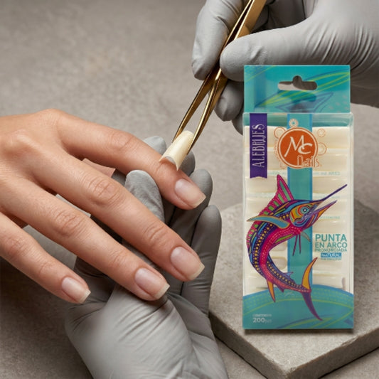 Tips Naturales para Uñas MC Nails Tree System 200 Piezas Punta en Arco Pronunciada - Tips Naturales - Elegans Nails