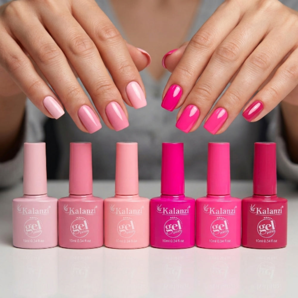 Gel Polish Kalanzi 10 ml Gama Rosa – 6 Tonos de Rosa y Fucsia para Uñas - Gamas - Elegans Nails