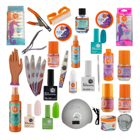 Kit básico para Uñas MC Nails con Lámpara UV/LED SUN 48W para Acrílico, Gel y Manicure