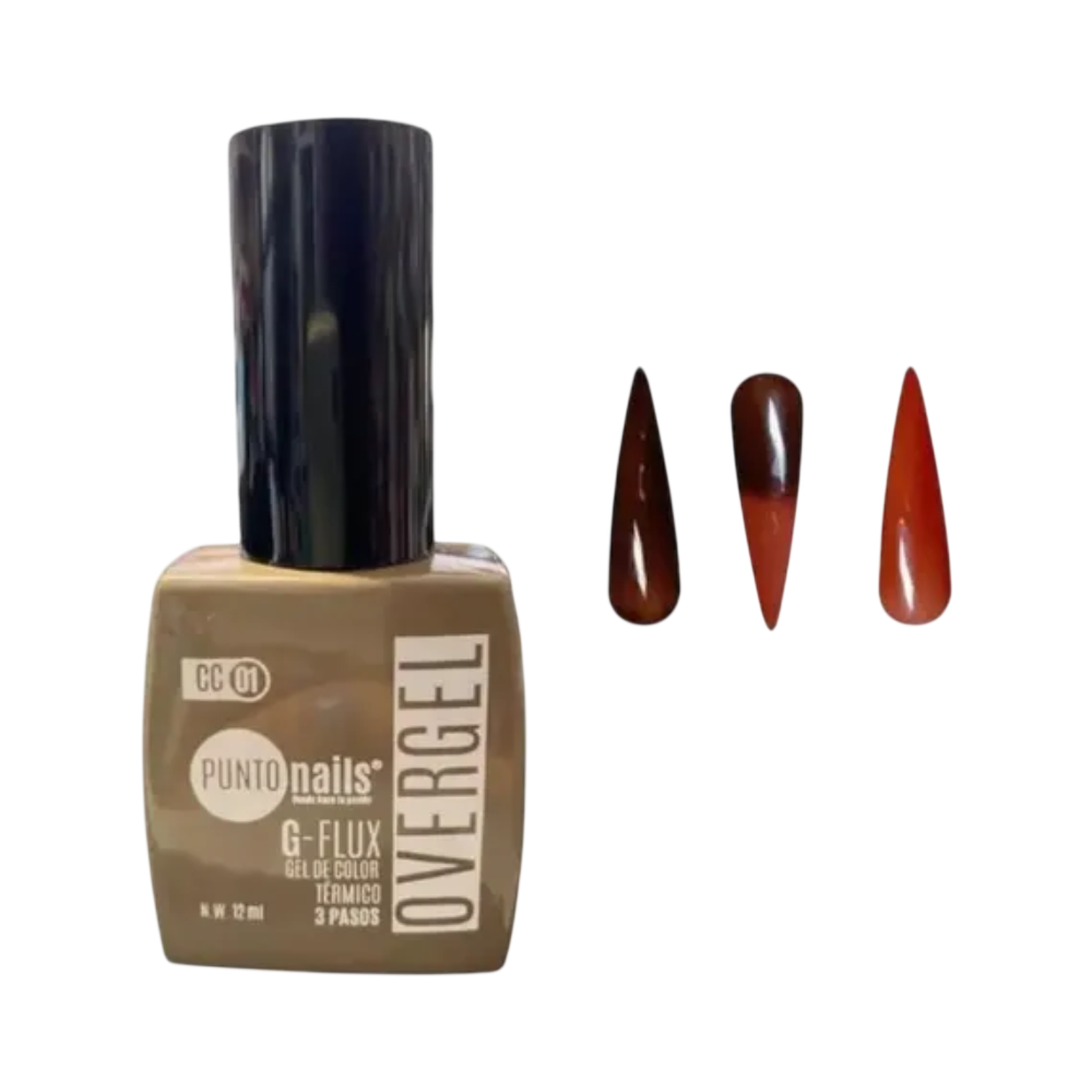 Overgel CC01 Ámbar Volcánico Térmico – Punto Nails 12ml - Gel - Elegans Nails
