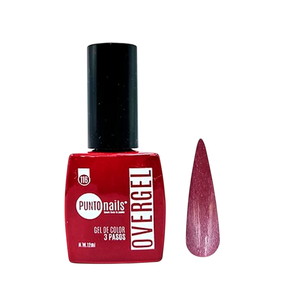 Overgel #116 Rojo y Vino – Punto Nails 12 ml - Gel - Elegans Nails