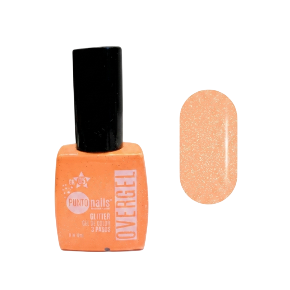 Overgel Glitter #05 Coral – Punto Nails 12 ml - Gel - Elegans Nails