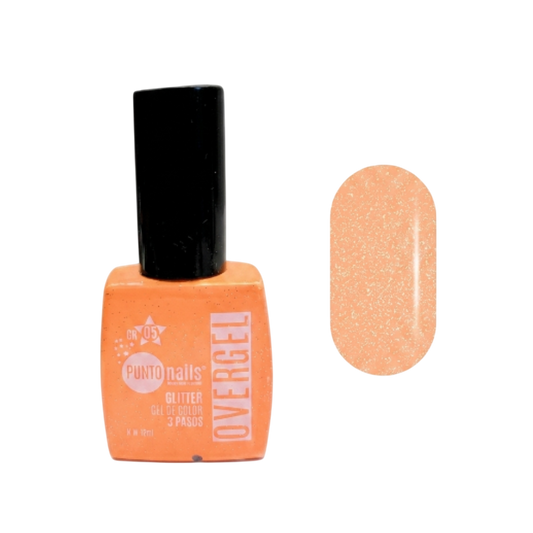 Overgel Glitter #05 Coral – Punto Nails 12 ml - Gel - Elegans Nails