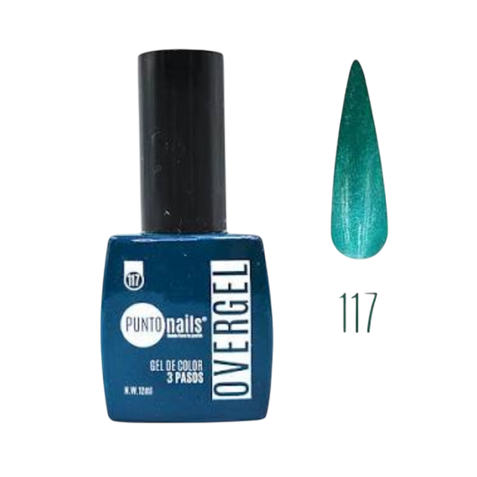 Overgel #117 Menta con Glitter – Punto Nails 12 ml - Gel - Elegans Nails
