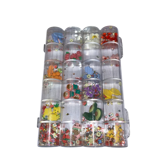 Organizador 24 Compartimentos con Charms y Decoraciones para Uñas – Kit Nail Art - Decoraciones - Elegans Nails