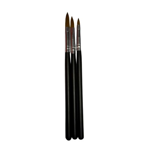 Pincel para Acrílico Profesional Mango Negro con Tapa Protectora para Uñas - Pinceles - Elegans Nails