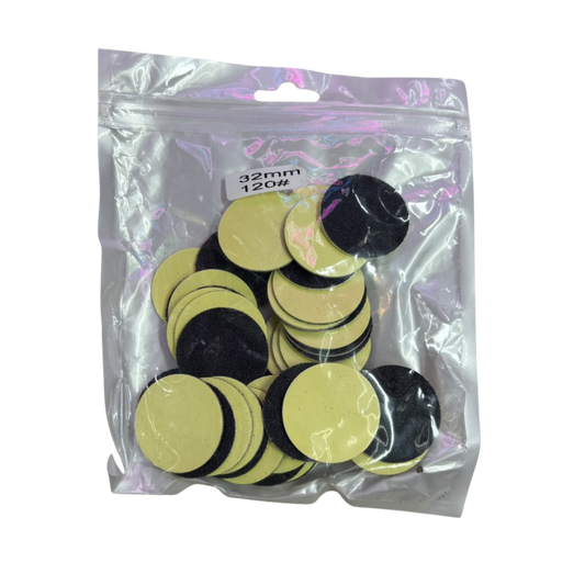 Repuestos para Podadiscos 32 mm Grano 120 Autoadheribles para Podología - Pododiscos - Elegans Nails