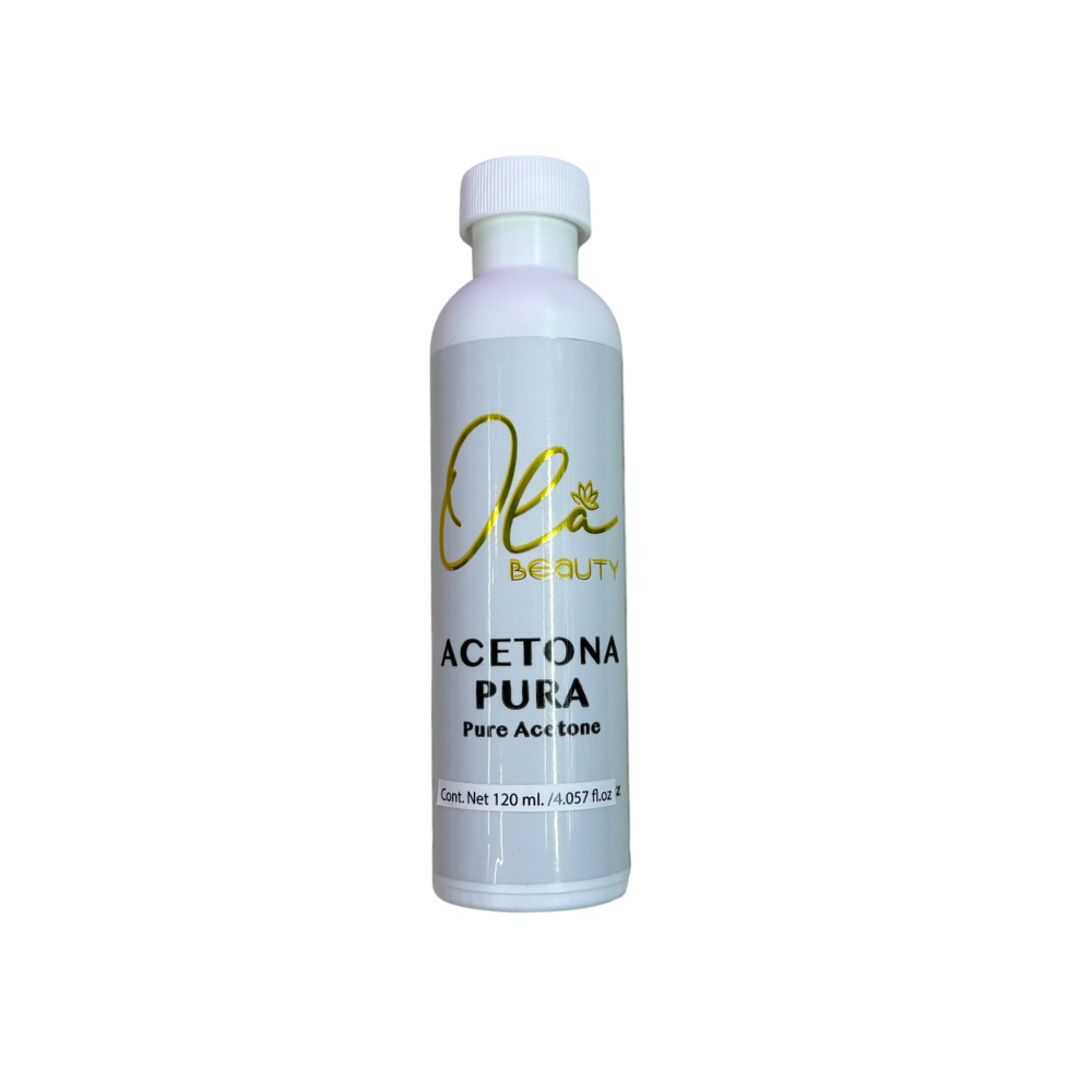 Acetona Pura OLA Beauty 120 ml / 4oz Removedor Profesional para Uñas Acrílicas y Gel - Acetona - Elegans Nails