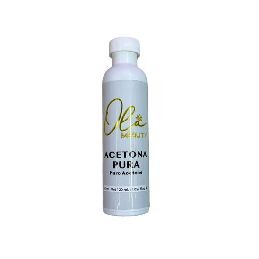Acetona Pura OLA Beauty 120 ml / 4oz Removedor Profesional para Uñas Acrílicas y Gel - Acetona - Elegans Nails
