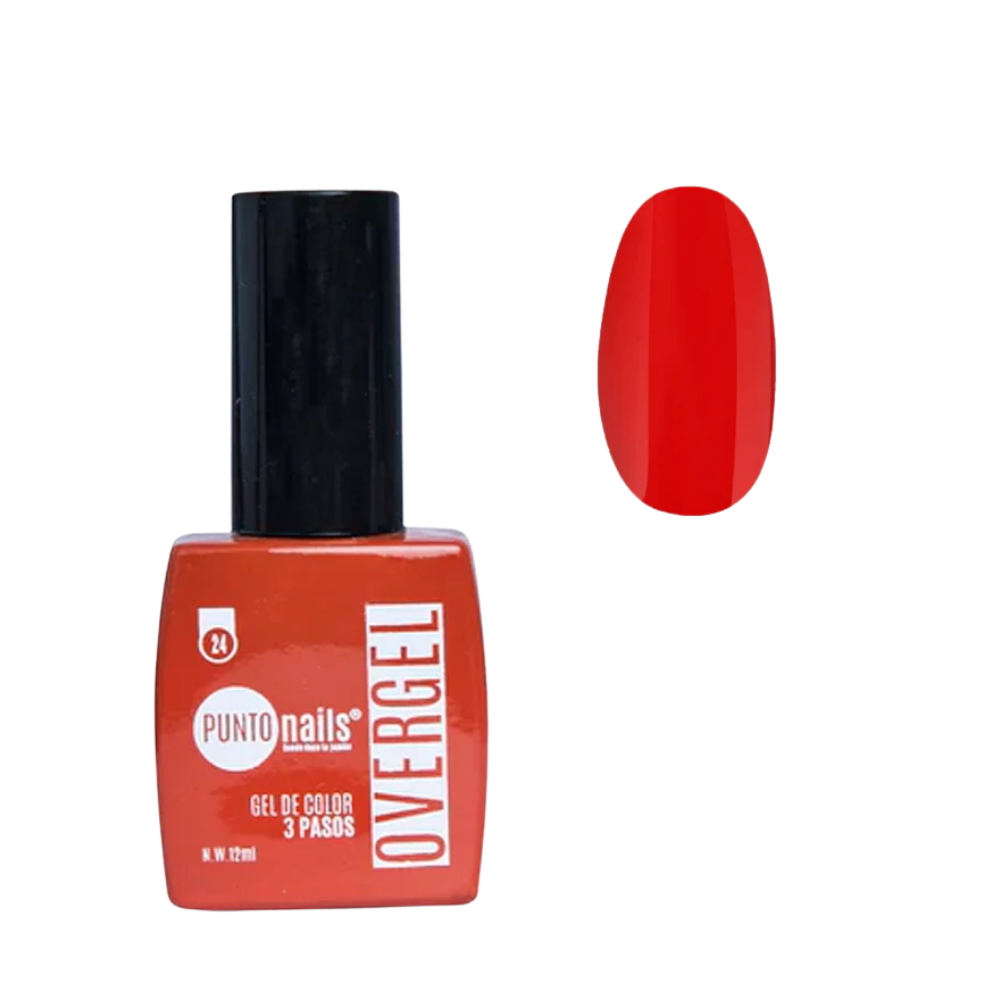 Overgel #24 Rojo Escarlata – Punto Nails 12 ml - Gel - Elegans Nails