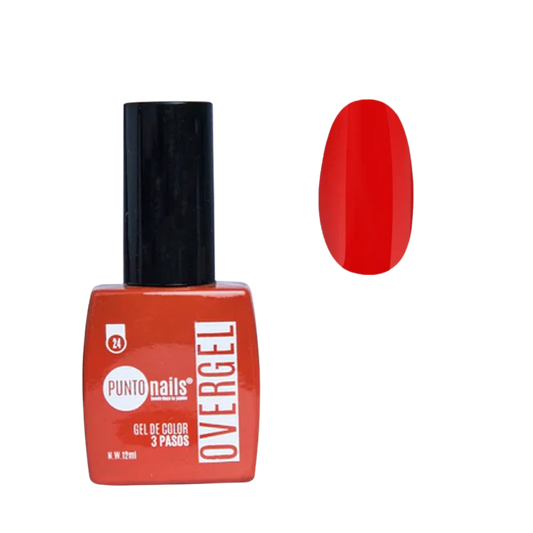 Overgel #24 Rojo Escarlata – Punto Nails 12 ml - Gel - Elegans Nails