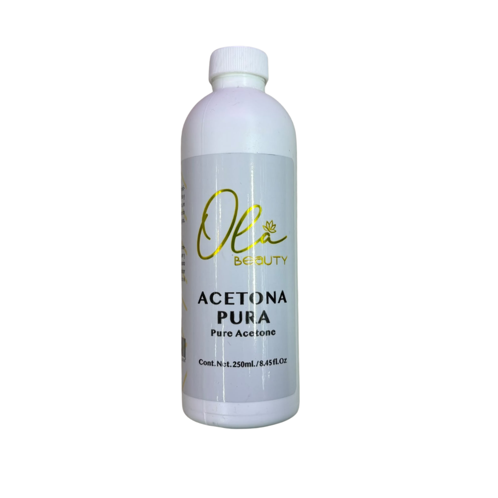Acetona Pura OLA Beauty 250 ml / 8oz Removedor Profesional para Uñas Acrílicas y Gel - Acetona - Elegans Nails