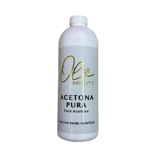 Acetona Pura OLA Beauty 500 ml / 16oz Removedor Profesional para Uñas Acrílicas y Gel - Acetona - Elegans Nails