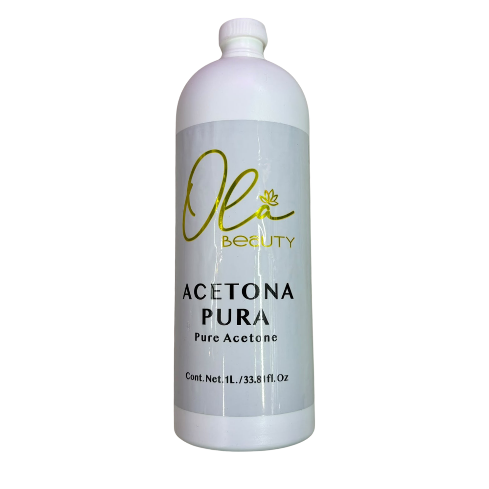 Acetona Pura OLA Beauty 1 Litro / 32 oz Removedor Profesional para Uñas Acrílicas y Gel - Acetona - Elegans Nails