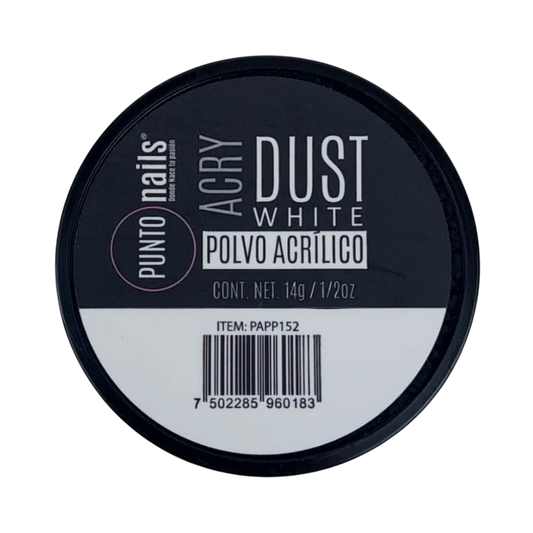 Polvo Acrílico Punto Nails Acryl Dust White Blanco 14 g para Nail Art - Acrílico - Elegans Nails